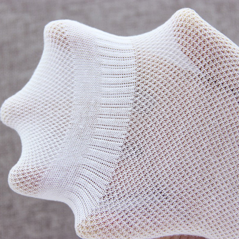 四季热销网眼运动纯色男士船袜透气防臭纯棉男袜子束腰隐形袜子男细节图