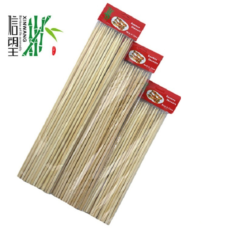 Special bamboo skewers for barbecue forks, 25*3.0. Durable and not easy to break. Barbecue skewers are essential items for barbecuing. Direct sales from the manufacturer of Xinwang brand barbecue skewers Item Picture