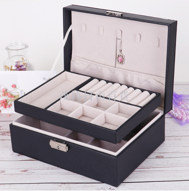 Double jewelry box Jewelry ring earrings necklace storage packing box