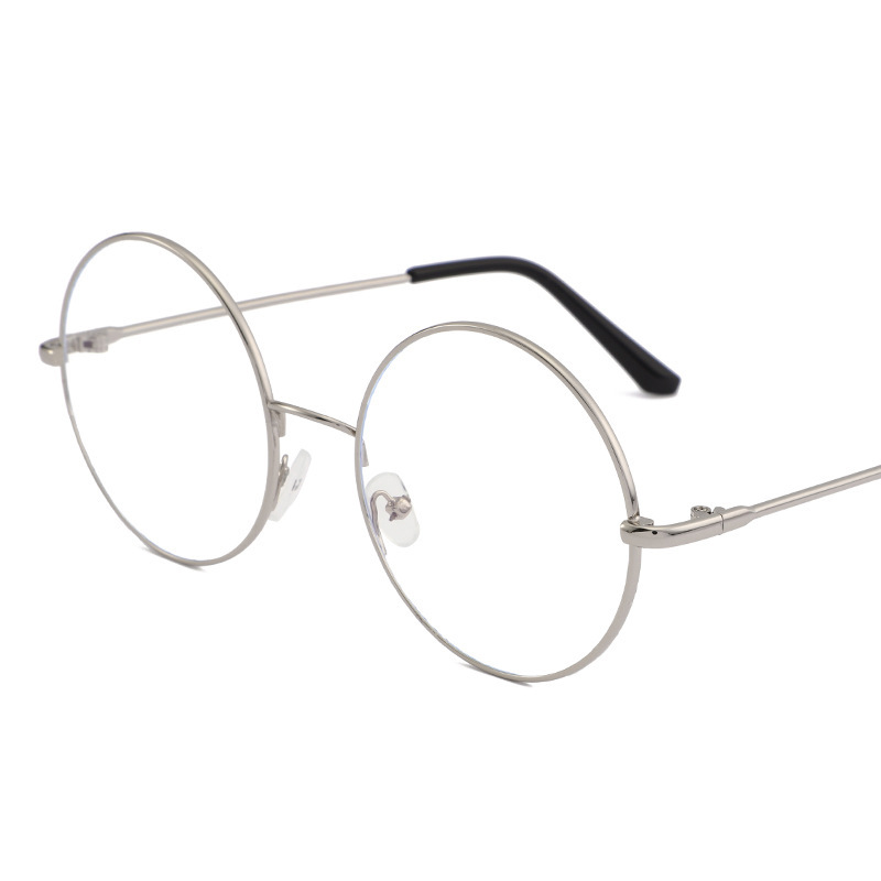 2020 new anti-blue light goggles, trendy glasses, round frame, retro flat light glasses, one-piece consignment wholesale Item Picture