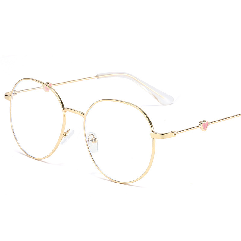 20新款近视眼镜架 复古桃心眼镜潮流金属镜框 爱心时尚平光镜批发细节图