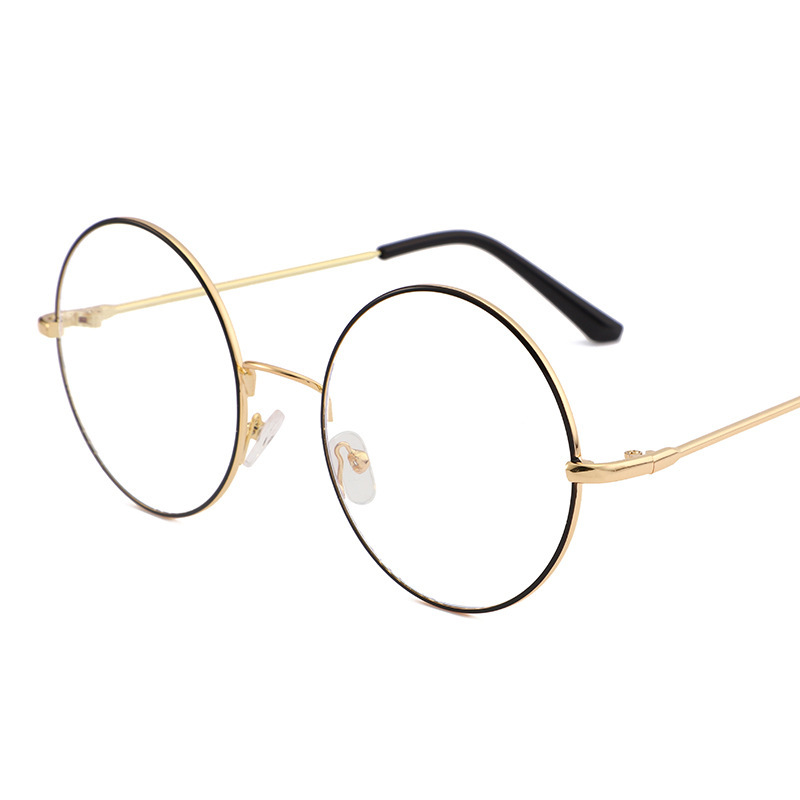 2020 new anti-blue light goggles, trendy glasses, round frame, retro flat light glasses, one-piece consignment wholesale details Picture