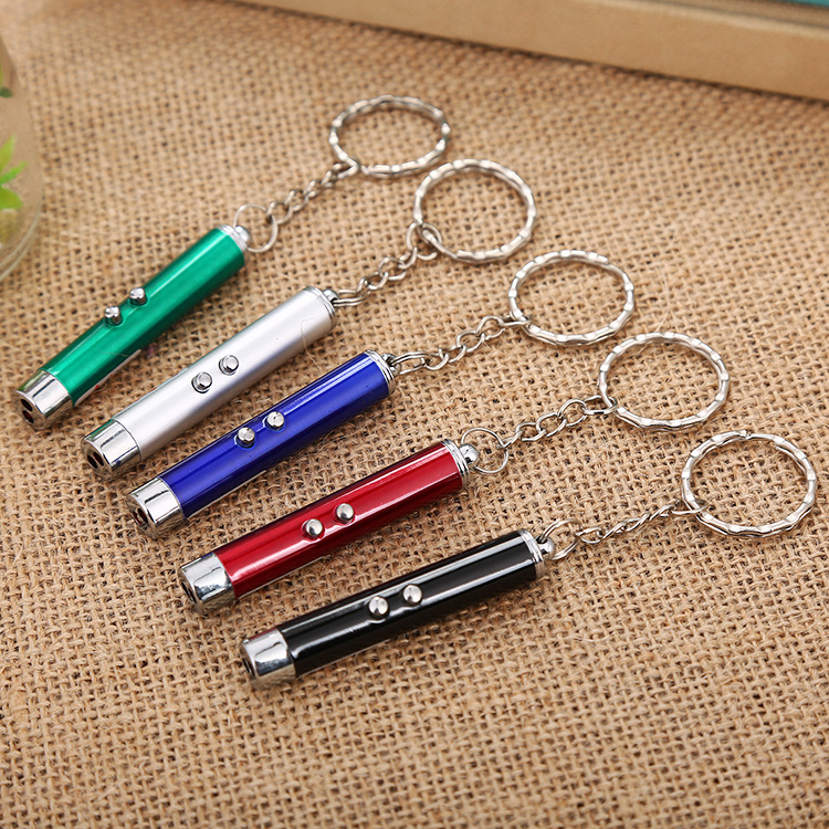 Two-in-one mini LED flashlight, infrared laser flashlight, pointer, pen ring, hanging decoration, cat teaser manufacturer