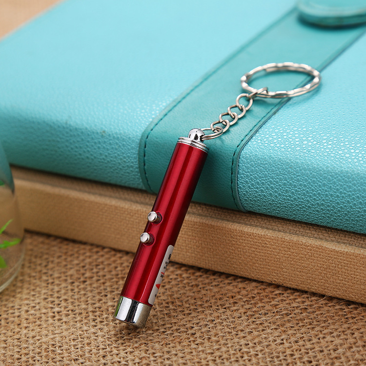 Two-in-one mini LED flashlight, infrared laser flashlight, pointer, pen ring, hanging decoration, cat teaser manufacturer Specification image