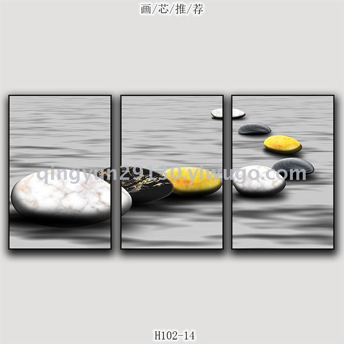 Golden stone good luck to the living room triptych modern simple decorative painting manufacturers to sell a substitute hair thumbnail
