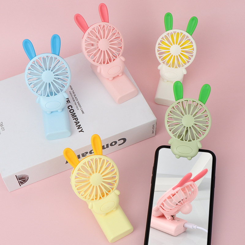 2020年夹子手机风扇美颜直播自拍静音迷你卡通动物小猪充电USB灯