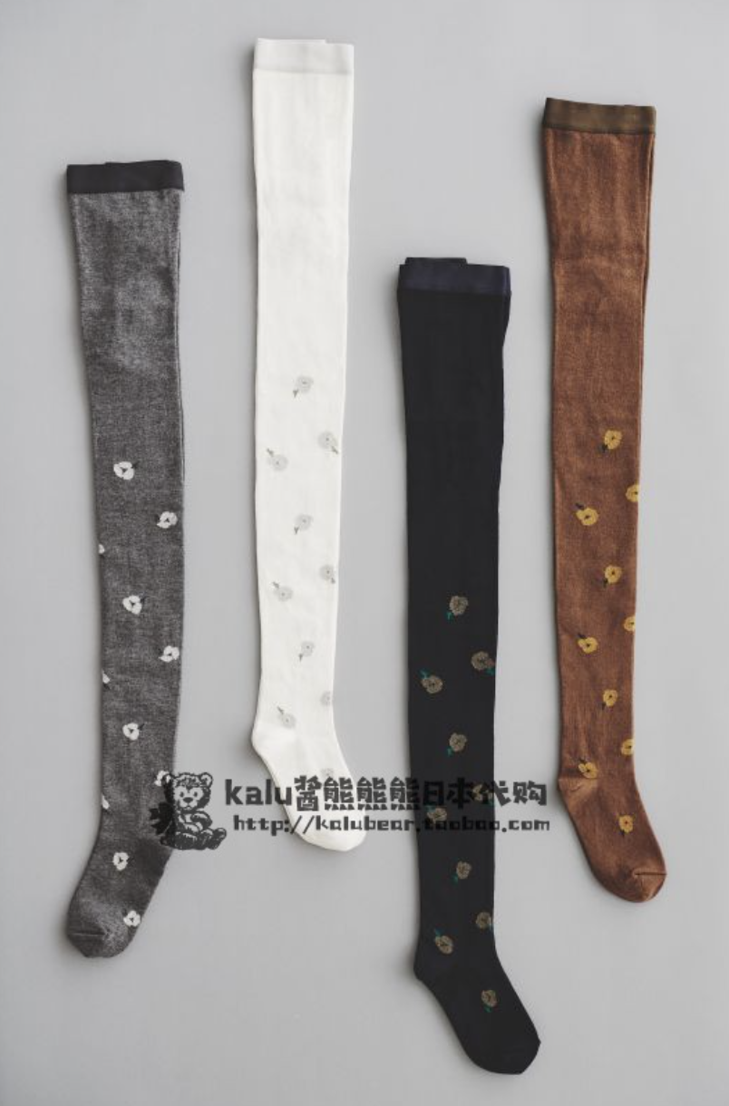 mina perhonen ohayo小花羊毛混纺连裤袜产品图