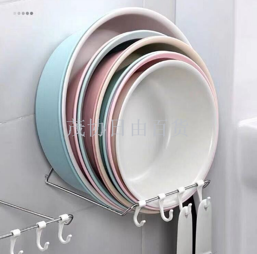 Wall-mounted washbasin storage rack for household perforation-free bathroom washbasin storage rack for washbasin shelf hanging rack