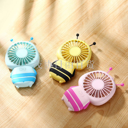 New Bumblebee Fan Cartoon led mini handheld portable portable charging usb pocket small Bee fan