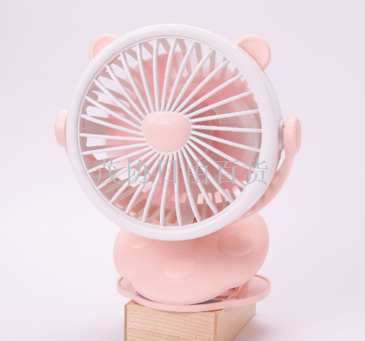 新款Q熊夹子风扇usb迷你台式桌上车载小型静音卡通户外婴儿车风扇产品图