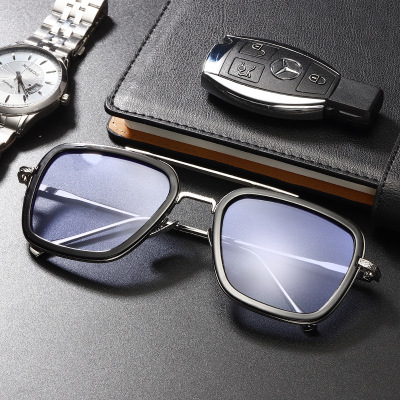 New Iron Man sunglasses, European and American fashion square frame, the same style as Donnie's sunglasses, men's trendy glasses factory direct sales details Picture
