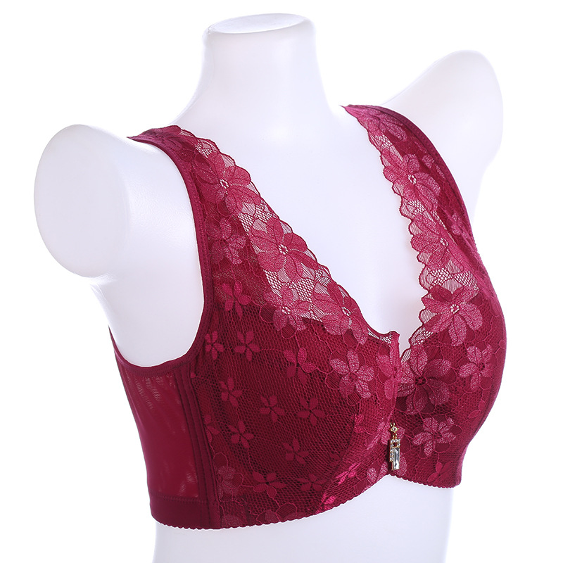 Soft Underwire Bra Lace Wide Strap Bra Plus Size Comfortable Push-Up Lace Tank Top Plus Size Bra Item Picture