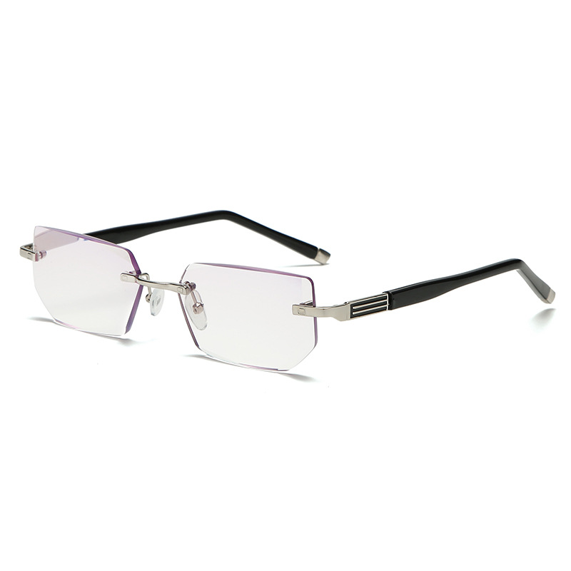 New diamond-cut high-end reading glasses, frameless metal anti-blue light reading glasses for both men and women Specification image