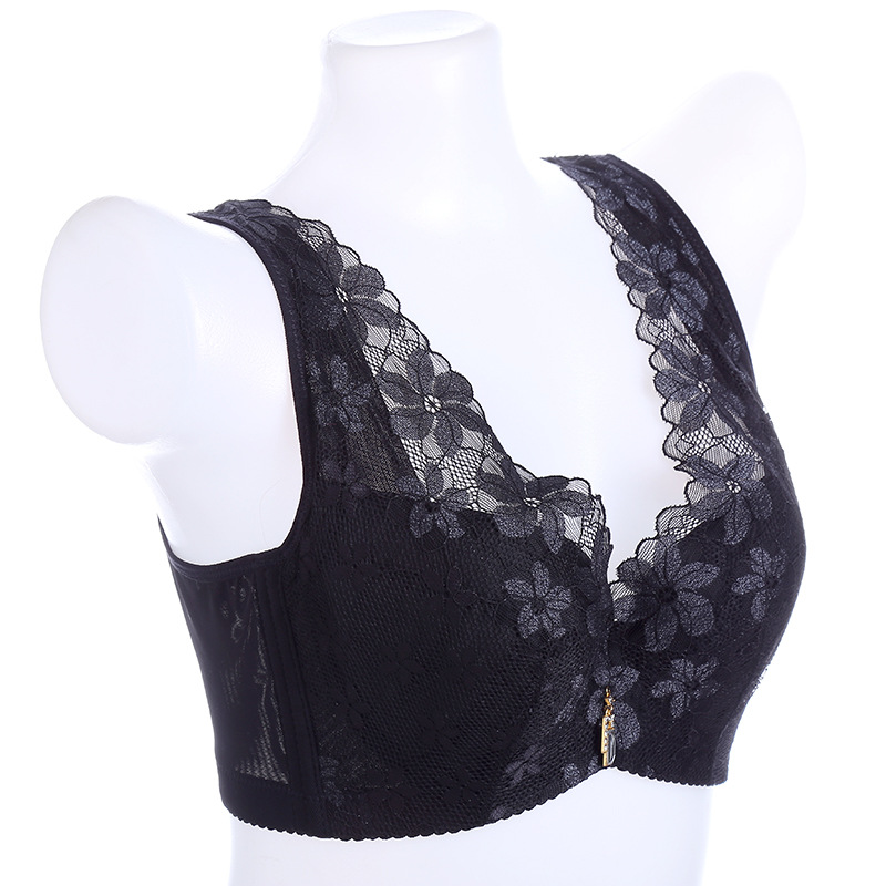 Soft Underwire Bra Lace Wide Strap Bra Plus Size Comfortable Push-Up Lace Tank Top Plus Size Bra details Picture