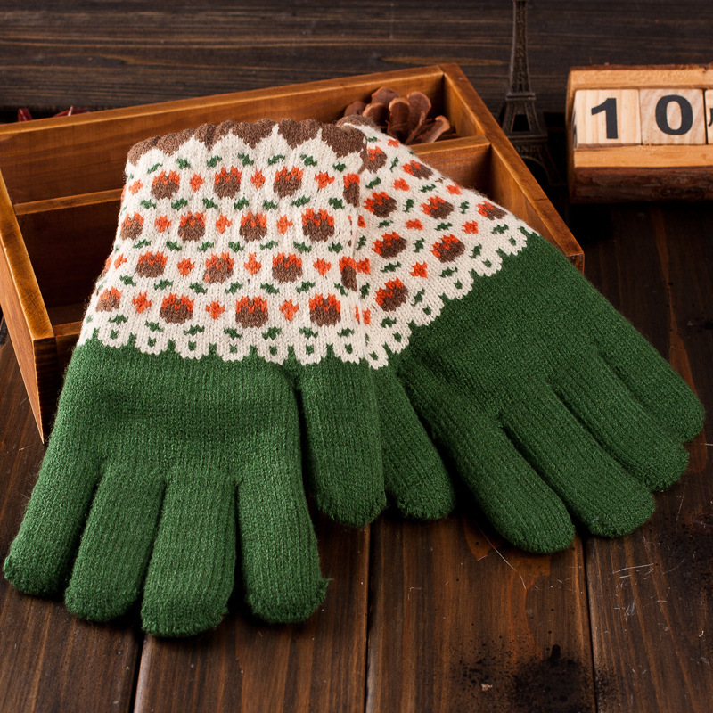 手套保暖时尚针织加绒女士韩版情侣潮流厂家直销产品图