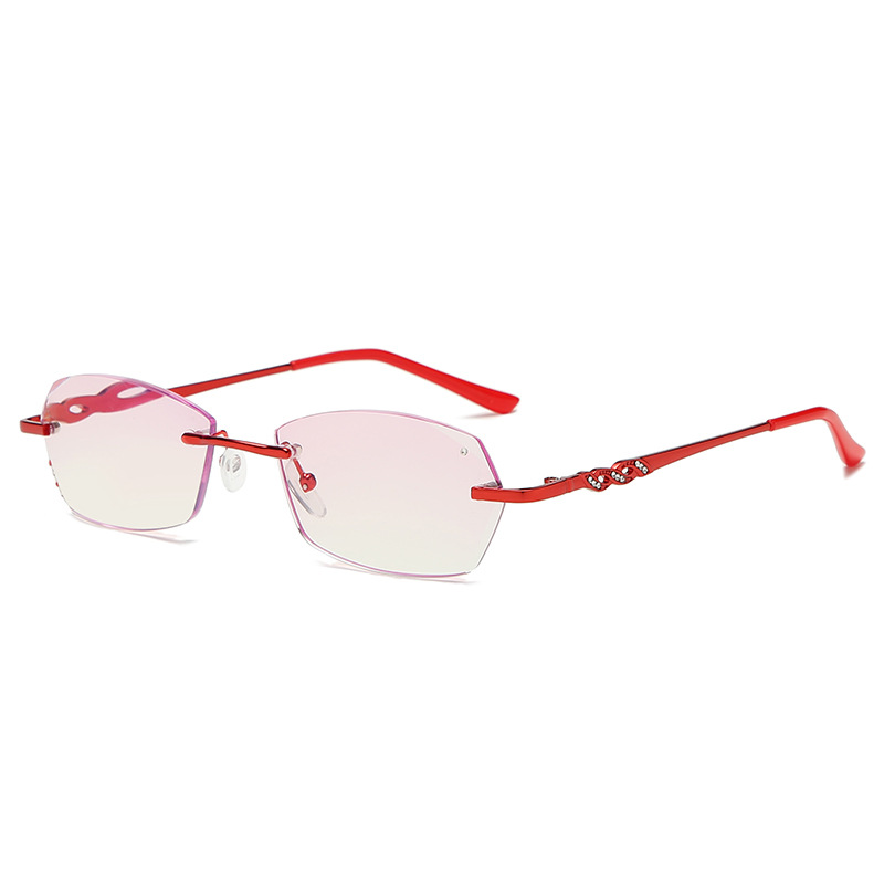 New diamond-cut high-end reading glasses, frameless metal anti-blue light reading glasses for both men and women Application Scenario
