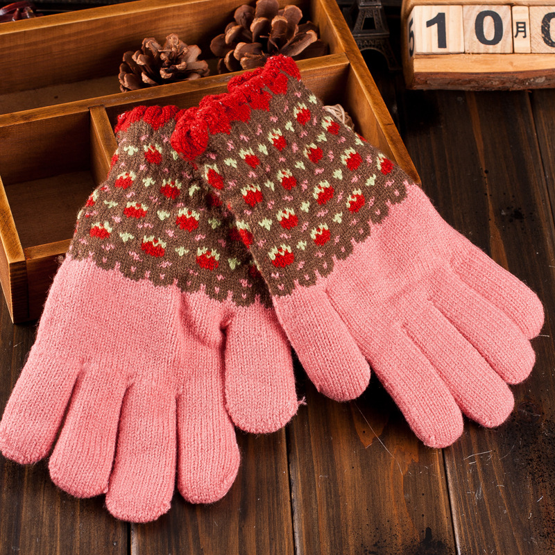 手套保暖时尚针织加绒女士韩版情侣潮流厂家直销细节图