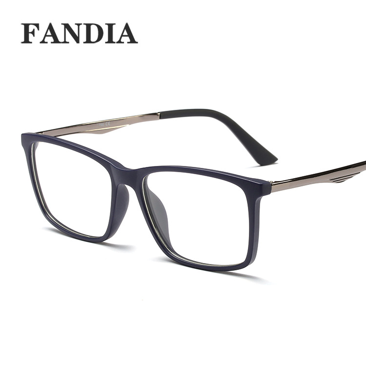 G8010 TR90 new men's flat lens fashion craft metal mirror foot casual business glasses frame Specification drawing
