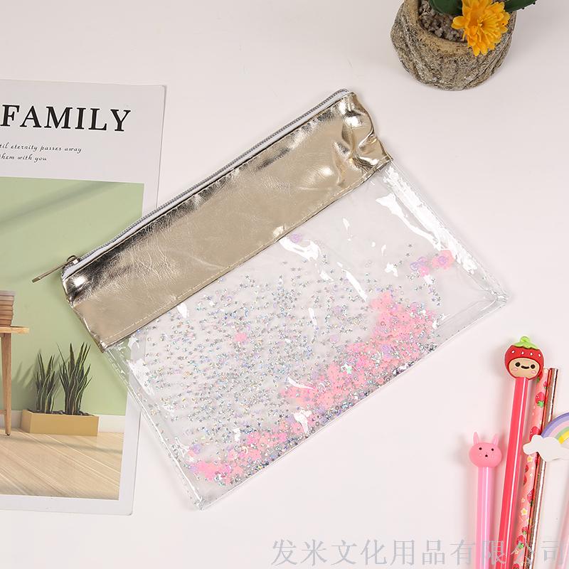 厂家直销流沙亮片化妆包文具收纳笔袋1详情2