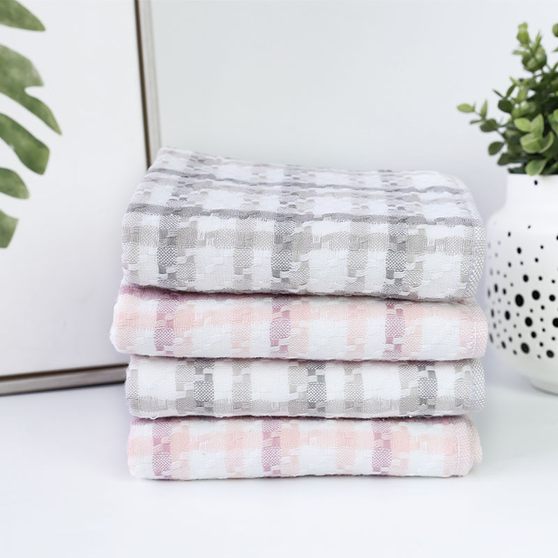 Yiwu Selection Futian - pure cotton thousands of birds grid gauze towel shop super gift shop exclusive sale of high - grade plain face towel