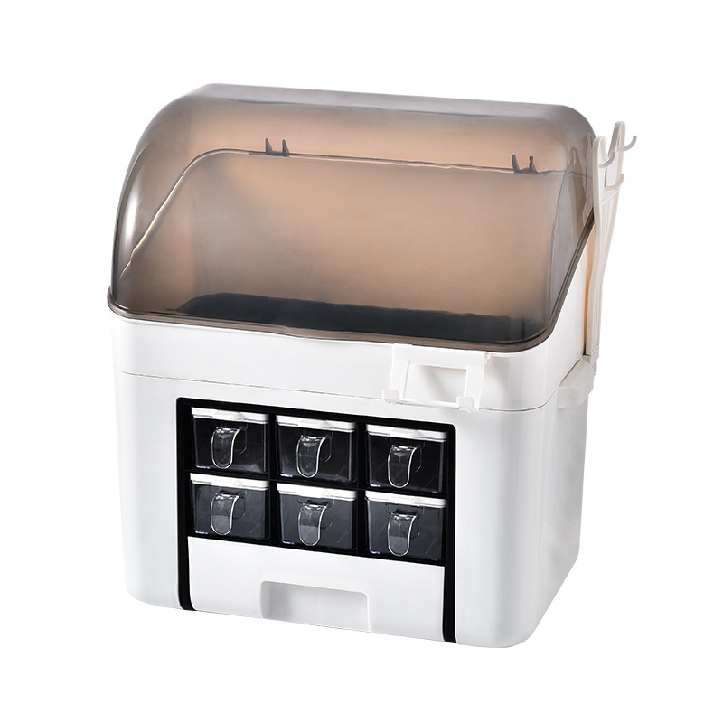 防尘刀具架刀架多功能厨房刀具收纳架套装组合大容量调味盒置物架白底实物图