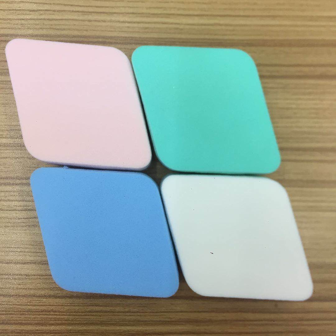 Double-sided leather rhombic four-piece powder puff