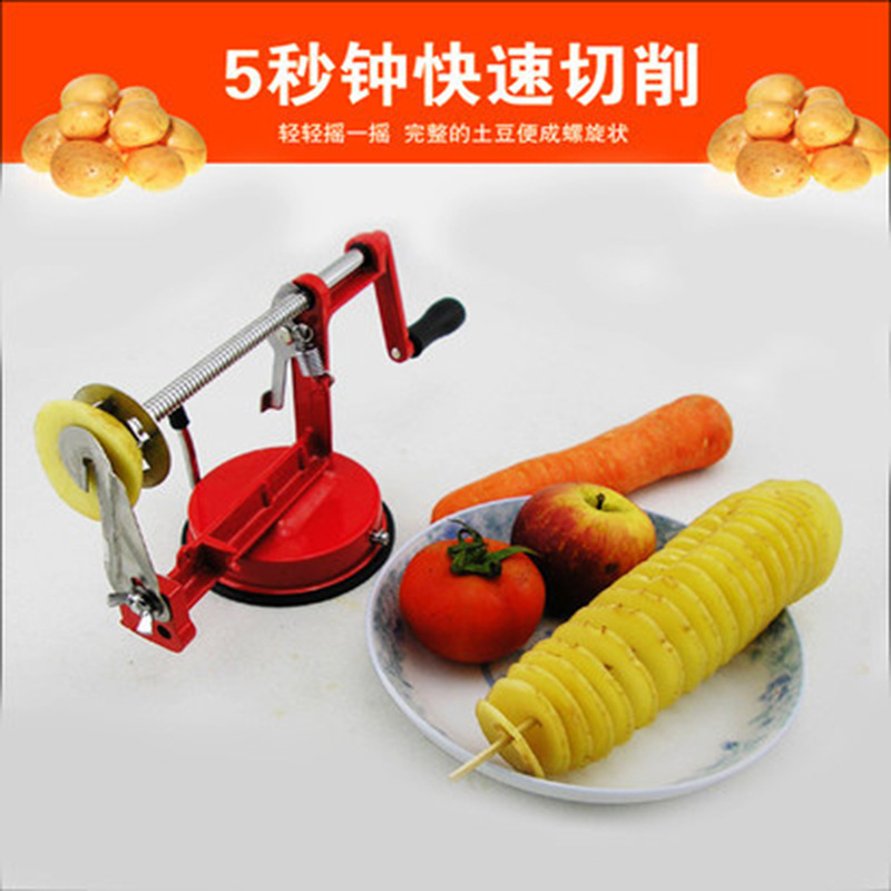Cyclone potato machine, stainless steel multi-functional slicer, manual rotary potato slicer, potato tower, spiral string cutter details Picture