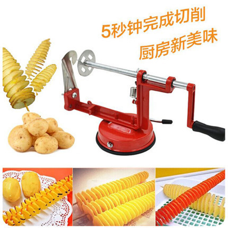 Cyclone potato machine, stainless steel multi-functional slicer, manual rotary potato slicer, potato tower, spiral string cutter Specification image