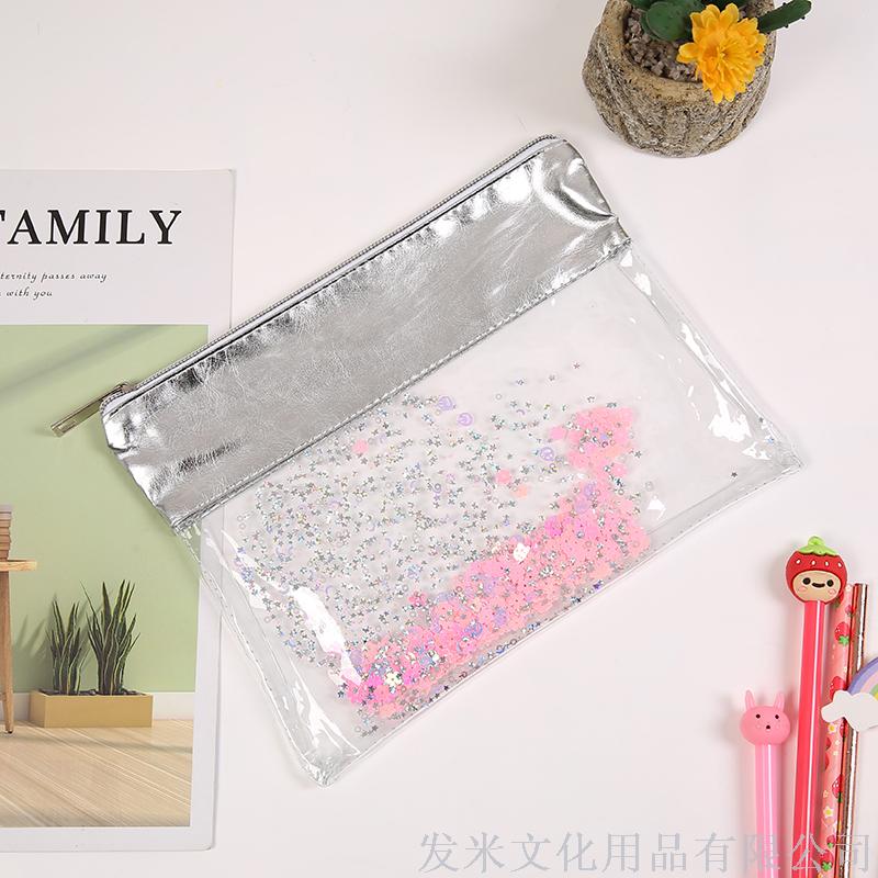 厂家直销流沙亮片化妆包文具收纳笔袋1详情4