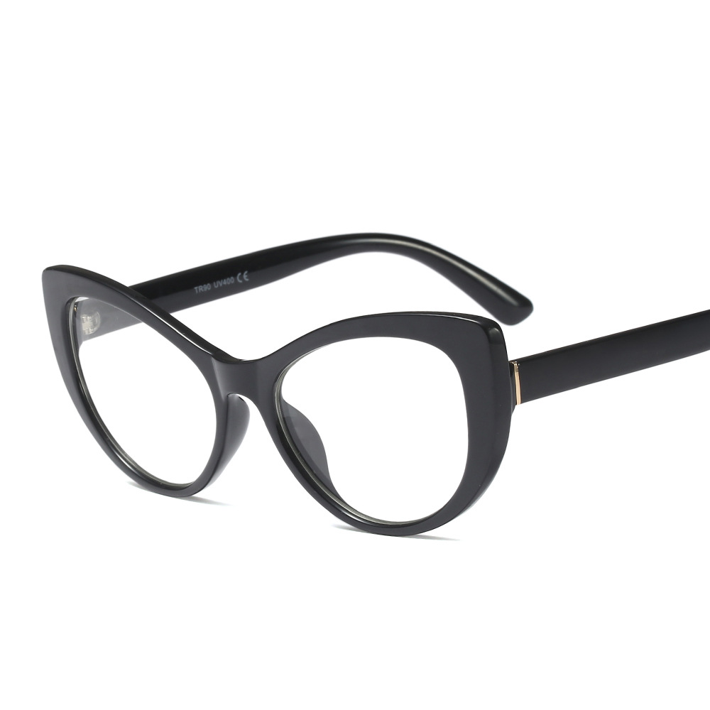TR90 Fashion Cat eye flat mirror printing trend women's frame glasses can match myopia thumbnail