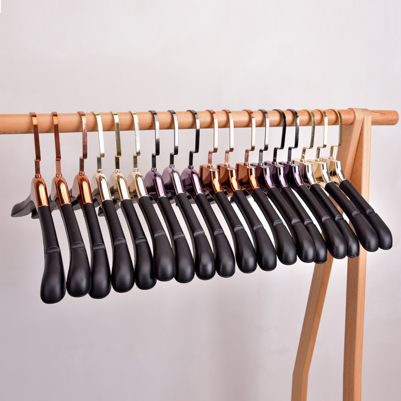 PU leather coat hangers clothing store top-grade non-slip clothing rack women's clothes hanging suit dress fur coat hangers thumbnail