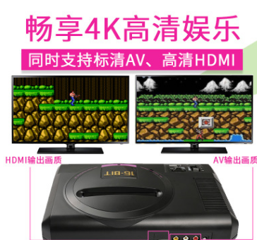 经典怀旧家用游戏机MD I 高清输出 插卡2.4G双无线手柄超级红产品图