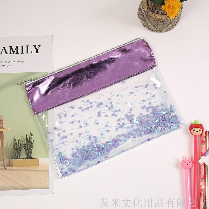 厂家直销流沙亮片化妆包文具收纳笔袋1详情3
