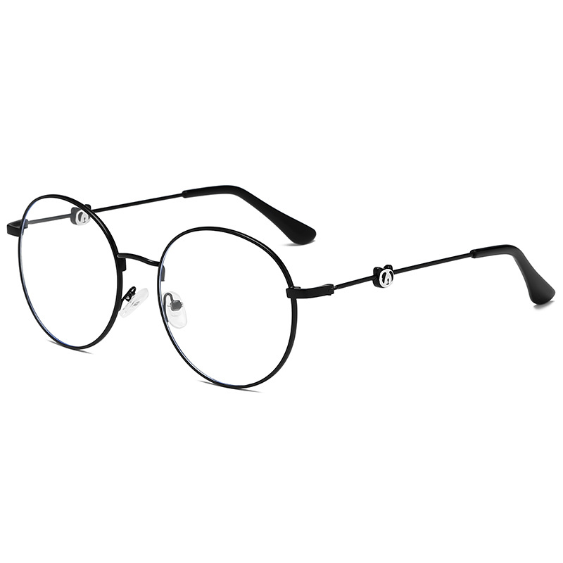 2019新款熊猫眼镜架时尚潮流眼镜框防蓝光圆形平光镜详情图2