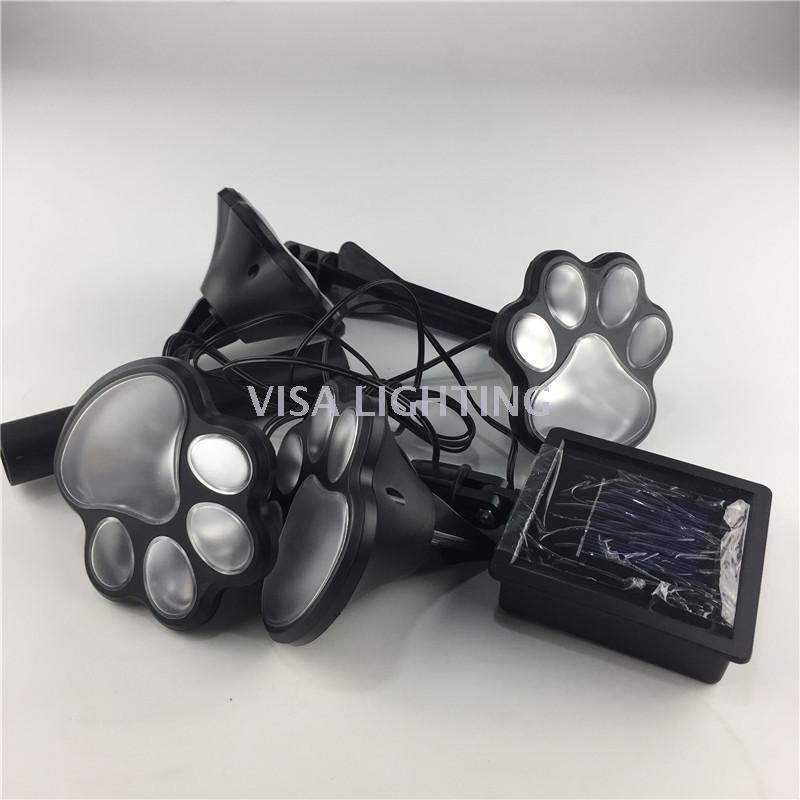 led太阳能可爱狗爪插地灯户外草坪灯4只LED熊爪太阳能景光灯细节图