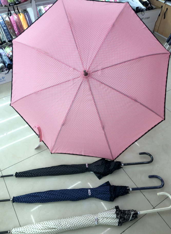 可爱波点四色公主伞日韩外贸长杆伞蕾丝花边萝莉出口