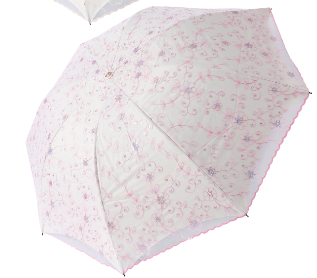 雨伞洋伞晴雨两用双层纱高级刺绣带亮片洋伞出口俄罗斯外贸产品图