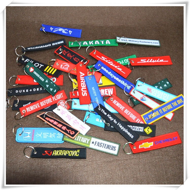 Embroidered text keychain pendant Application Scenario