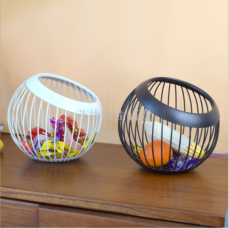 Ironwork fruit plate, creative European-style dried fruit, living room home storage basket, Nordic fruit basket, Amazon fruit plate, fruit blue Specification image