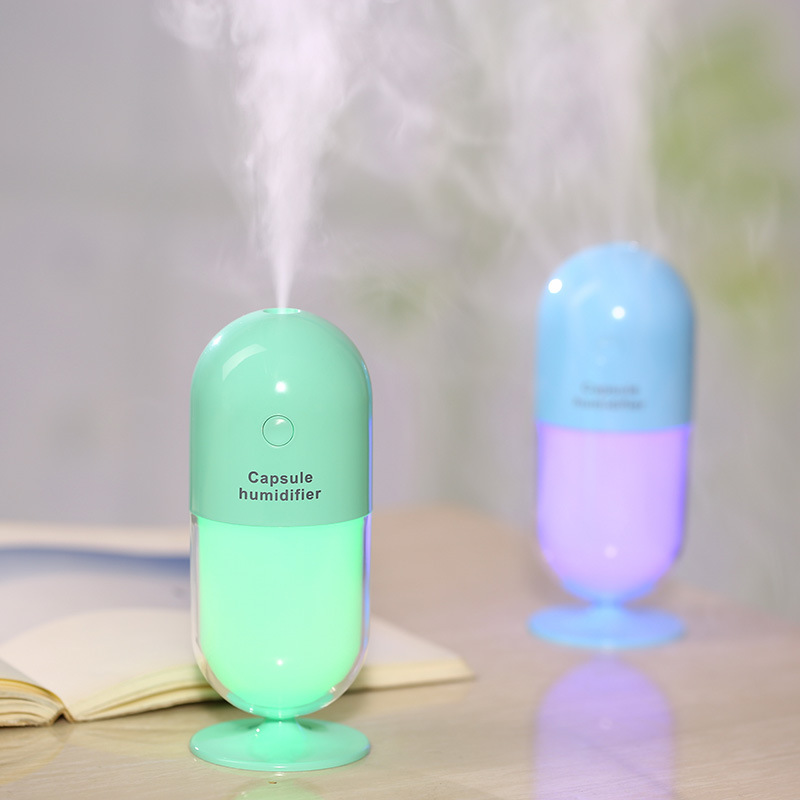 Creative car capsule humidifier colorful night light mini office usb air purifier water replenisher Specification drawing