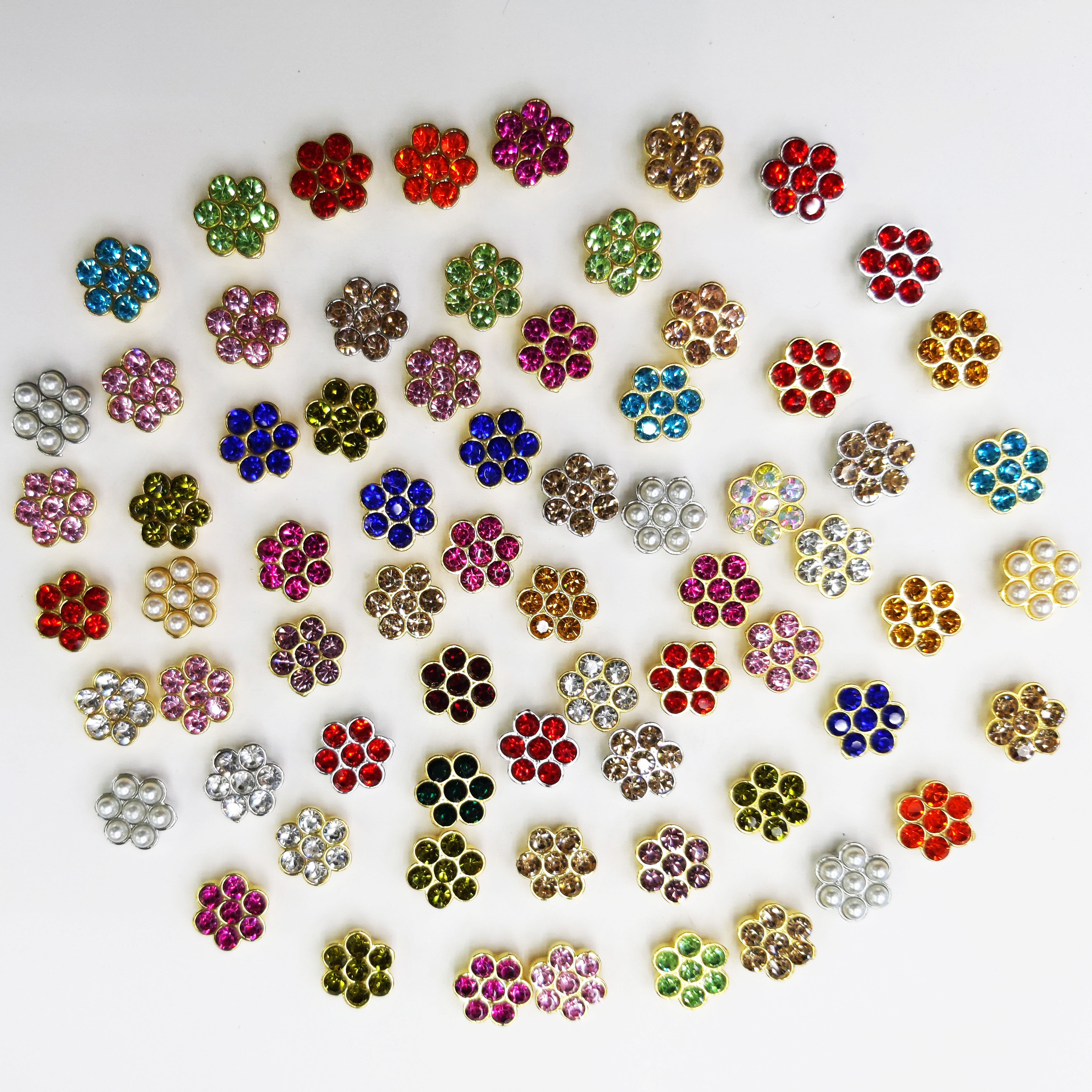 Flower plate, diamond buckle, decorative buckle, nail buckle, six-petal flower diamond, DIY handcrafted buckle, 11MM, clothing accessory