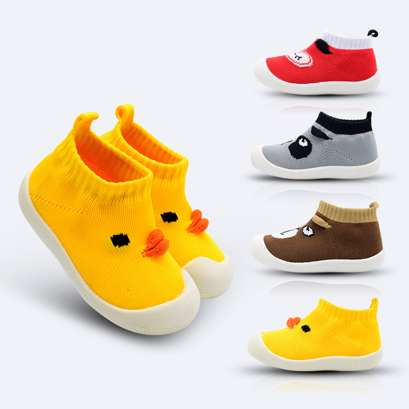 2020 new style walking shoes flying mesh upper casual shoes soft soles breathable non-slip children's shoes cartoon floor socks shoes shoes substitute