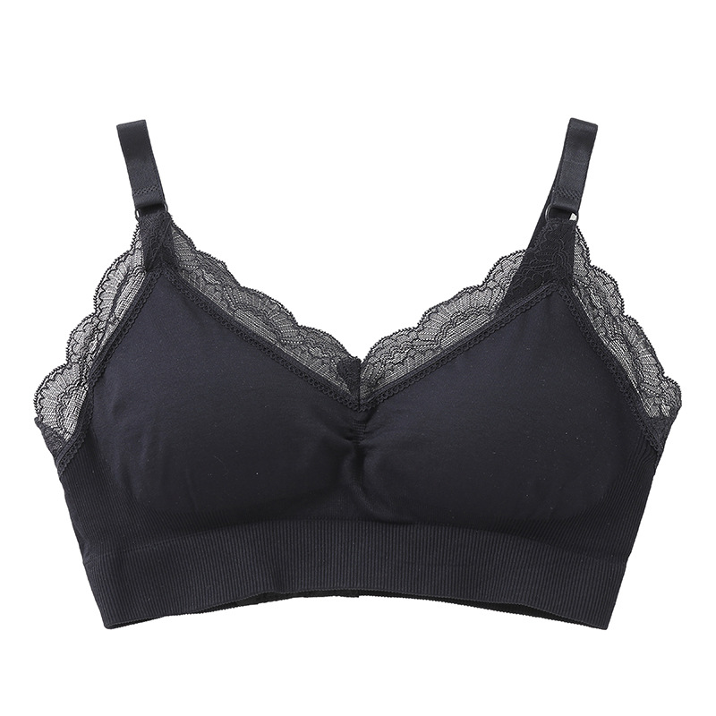 Young Women Without Underwire Holding Comfortable Seamless Super Elastic Lace Edge Soft One Bra European And American Underwear
