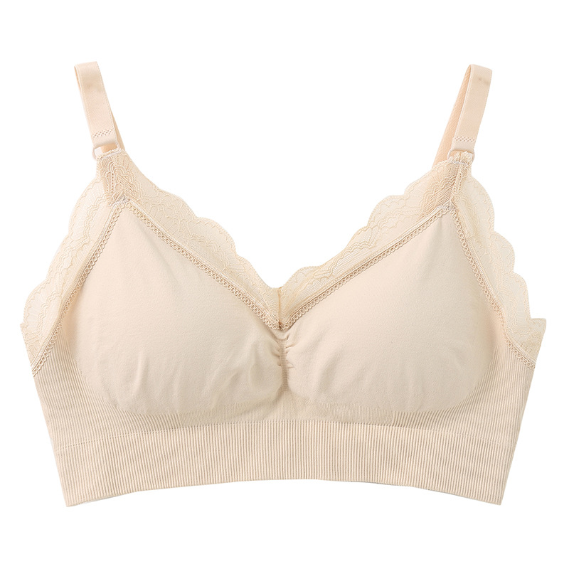 Young Women Without Underwire Holding Comfortable Seamless Super Elastic Lace Edge Soft One Bra European And American Underwear Application Scenario