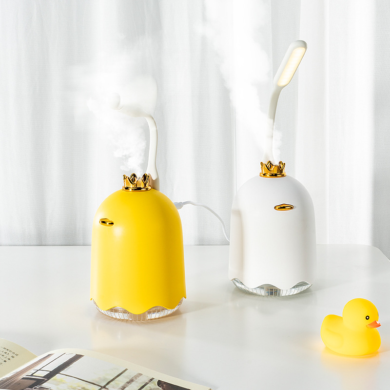 Creative new crown Duck desktop USB humidifier fan lamp 3-in-1 gift customization
