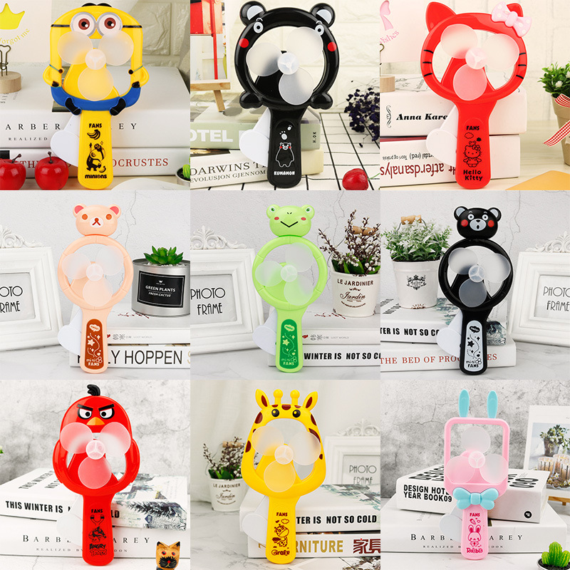 夏季清凉手压风扇卡通迷你可爱手持便携风扇儿童奖品广告赠品地推