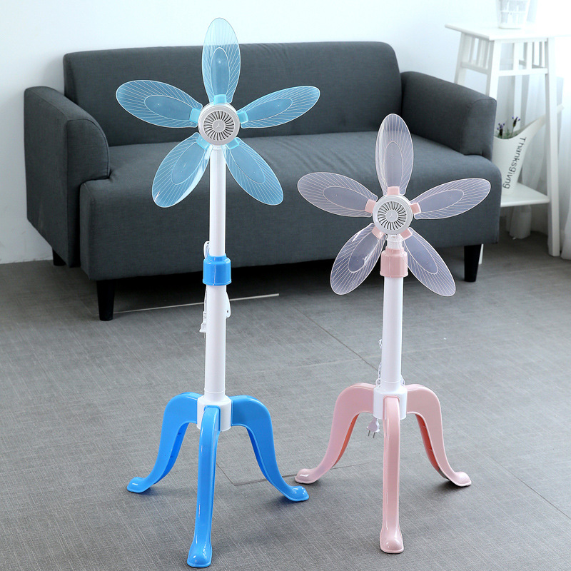 Floor type retractable electric fan small vertical tripod floor fan home five leaf