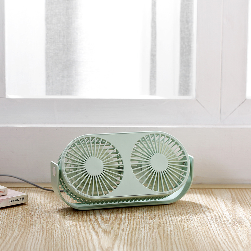 New USB dual head small fan home aromatherapy table fan desktop wind mute cross-border