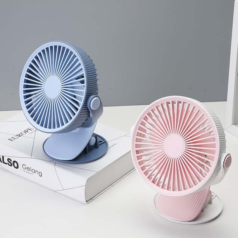 2019 New clip-on fan for cribs in student dormitories, USB charging office mute desktop fan