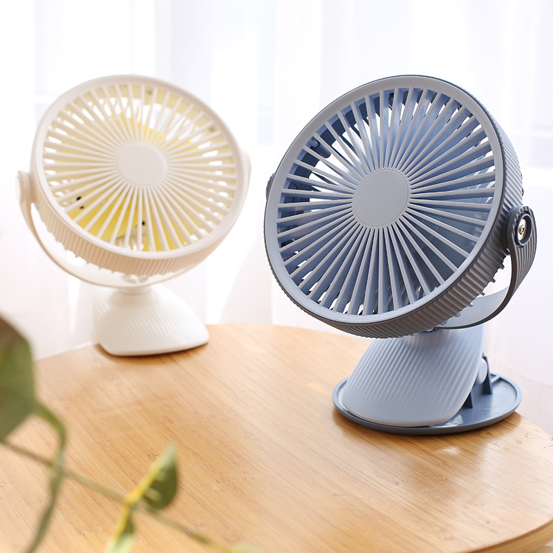 Our new creative product is F15 clip fan, a 7-inch desktop mini fan with USB rechargeable desktop fan